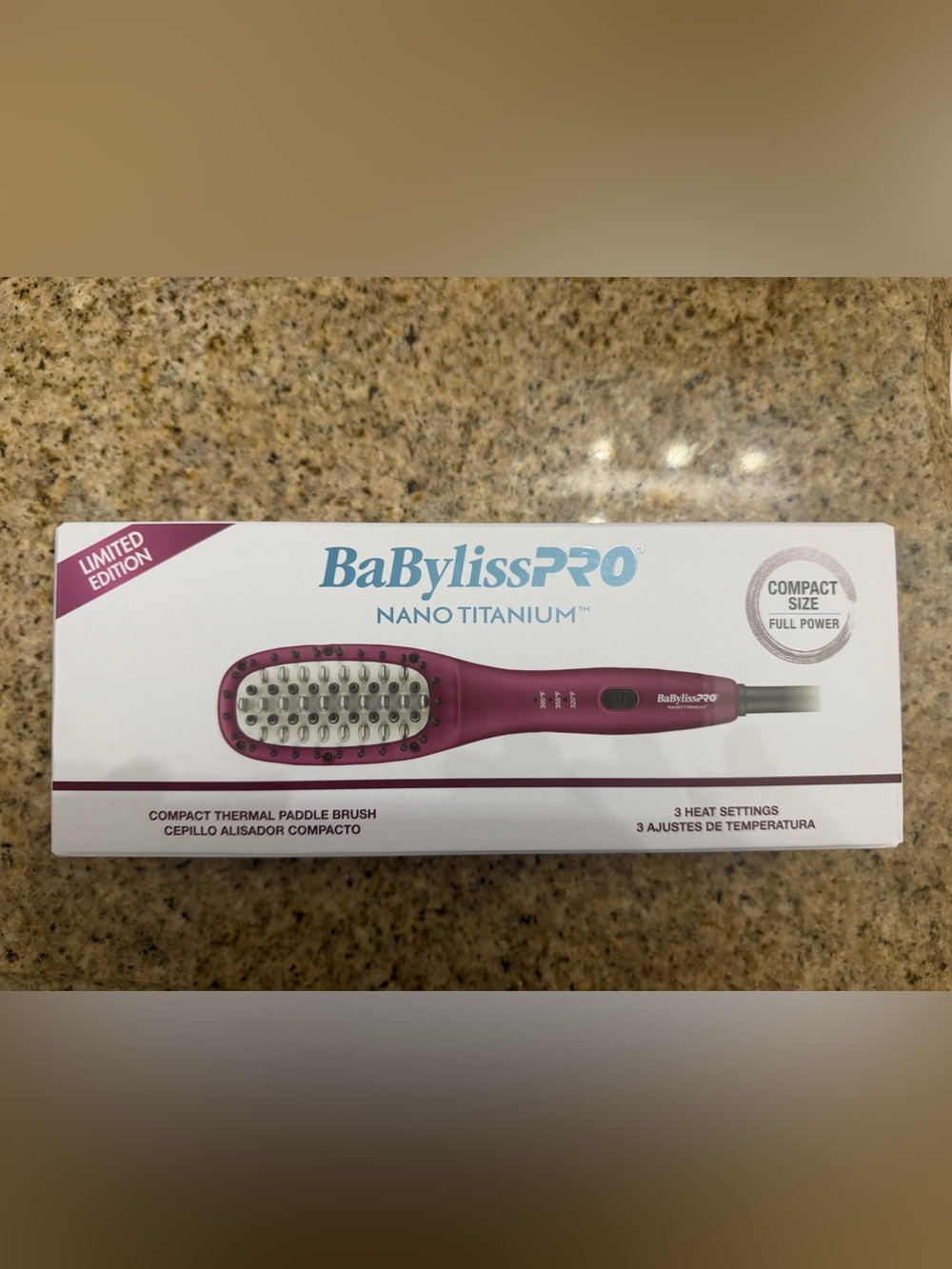 Babyliss Pro Nano Titanium - Thermal Paddle Brush - Pink - Travel Size